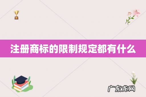 注册商标的限制规定都有什么