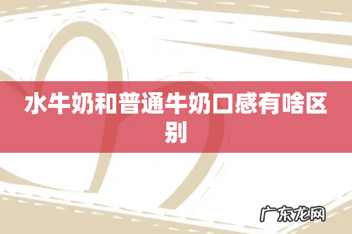 水牛奶和普通牛奶口感有啥区别