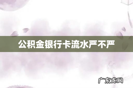 公积金银行卡流水严不严