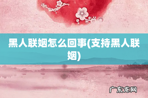 支持黑人联姻 黑人联姻怎么回事
