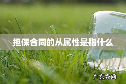 担保合同的从属性是指什么