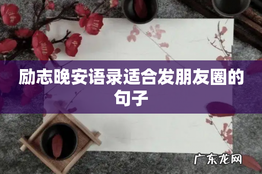 励志晚安语录适合发朋友圈的句子