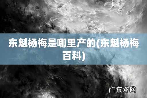 东魁杨梅百科 东魁杨梅是哪里产的