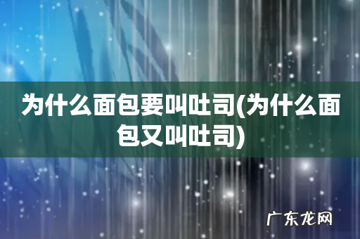 为什么面包又叫吐司 为什么面包要叫吐司