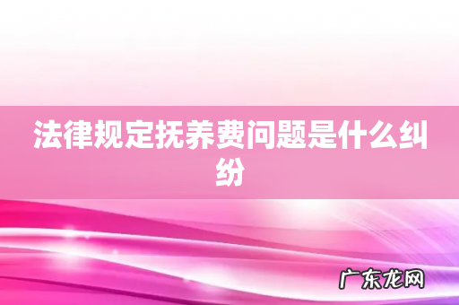 法律规定抚养费问题是什么纠纷