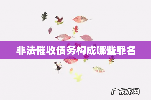 非法催收债务构成哪些罪名