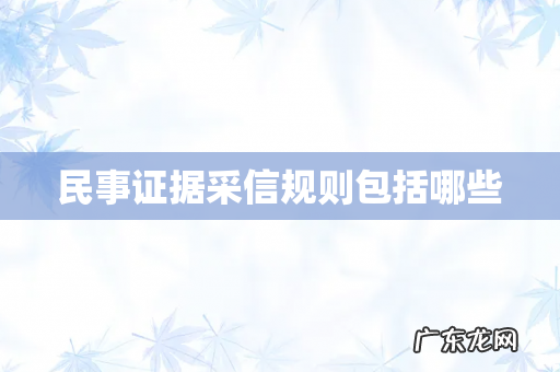 民事证据采信规则包括哪些