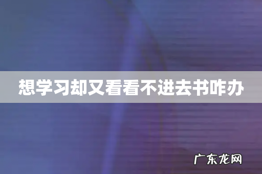 想学习却又看看不进去书咋办