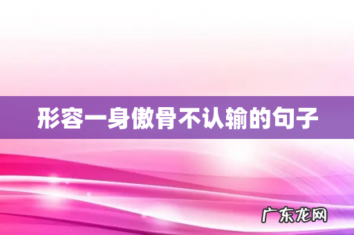 形容一身傲骨不认输的句子