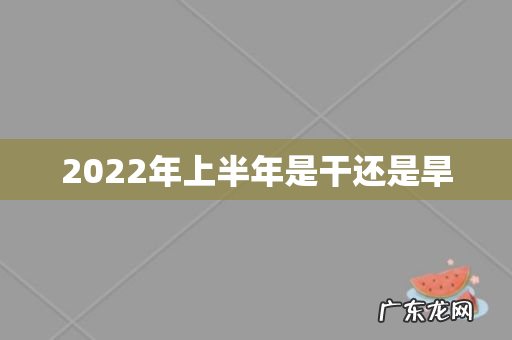2022年上半年是干还是旱