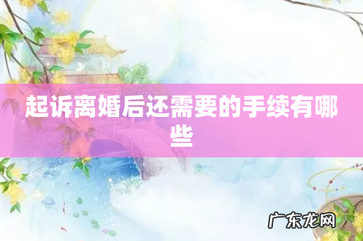 起诉离婚后还需要的手续有哪些