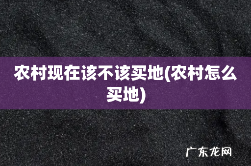 农村怎么买地 农村现在该不该买地