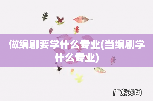 当编剧学什么专业 做编剧要学什么专业