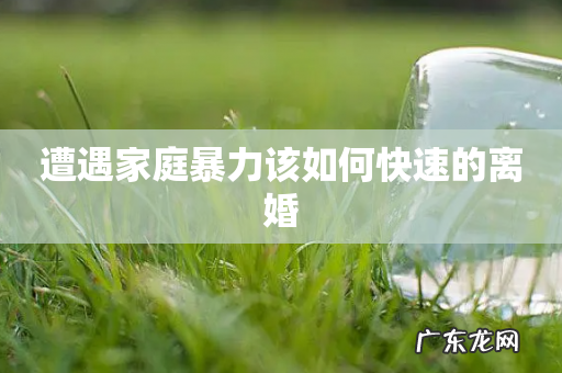 遭遇家庭暴力该如何快速的离婚