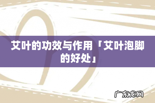 艾叶的功效与作用「艾叶泡脚的好处」