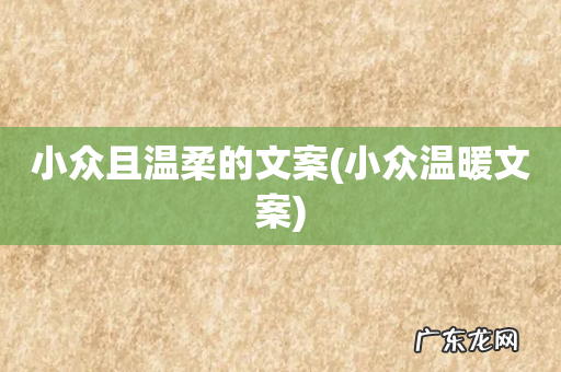 小众温暖文案 小众且温柔的文案