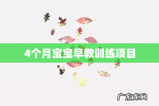 4个月宝宝早教训练项目
