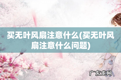 买无叶风扇注意什么问题 买无叶风扇注意什么