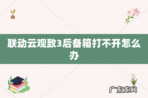 联动云观致3后备箱打不开怎么办