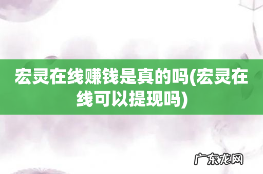 宏灵在线可以提现吗 宏灵在线赚钱是真的吗