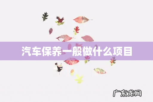 汽车保养一般做什么项目