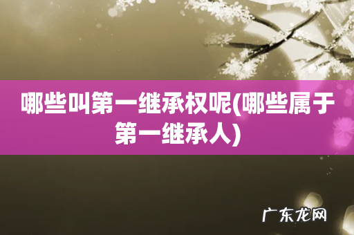 哪些属于第一继承人 哪些叫第一继承权呢