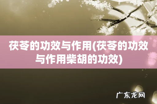 茯苓的功效与作用柴胡的功效 茯苓的功效与作用