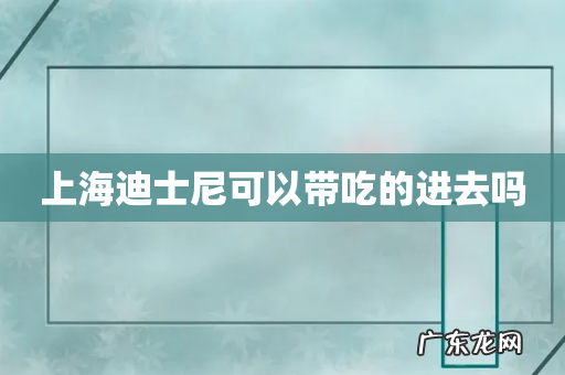 上海迪士尼可以带吃的进去吗