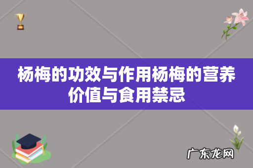 杨梅的功效与作用杨梅的营养价值与食用禁忌