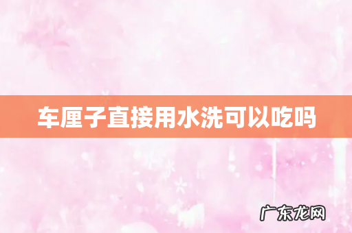 车厘子直接用水洗可以吃吗