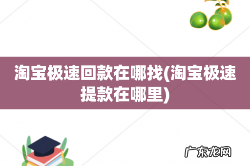淘宝极速提款在哪里 淘宝极速回款在哪找