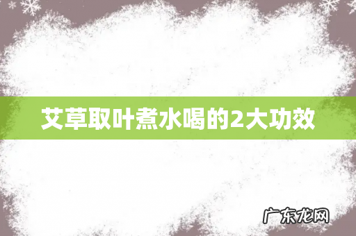 艾草取叶煮水喝的2大功效