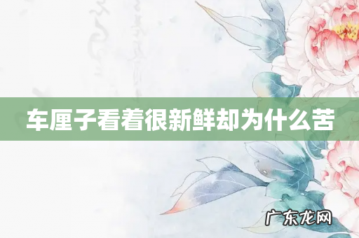 车厘子看着很新鲜却为什么苦