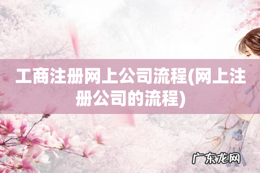 网上注册公司的流程 工商注册网上公司流程