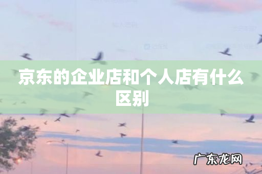京东的企业店和个人店有什么区别
