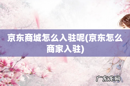 京东怎么商家入驻 京东商城怎么入驻呢