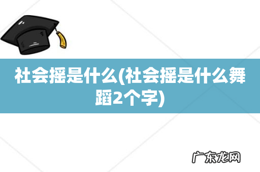 社会摇是什么舞蹈2个字 社会摇是什么