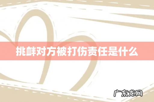 挑衅对方被打伤责任是什么