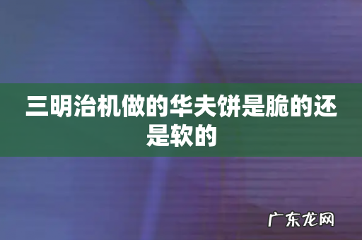 三明治机做的华夫饼是脆的还是软的