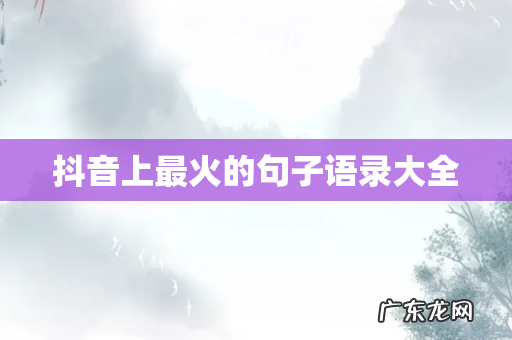 抖音上最火的句子语录大全