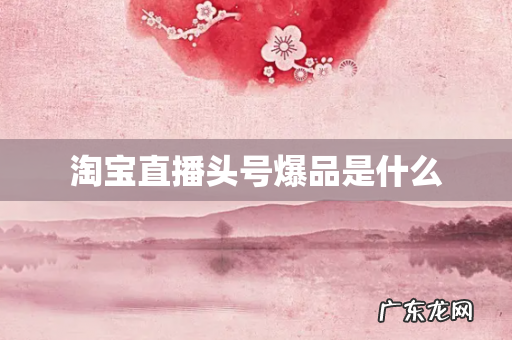 淘宝直播头号爆品是什么