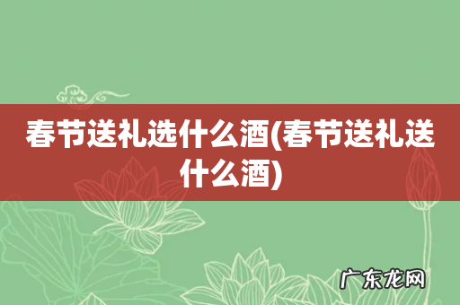 春节送礼送什么酒 春节送礼选什么酒