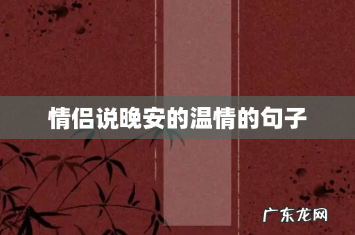 情侣说晚安的温情的句子
