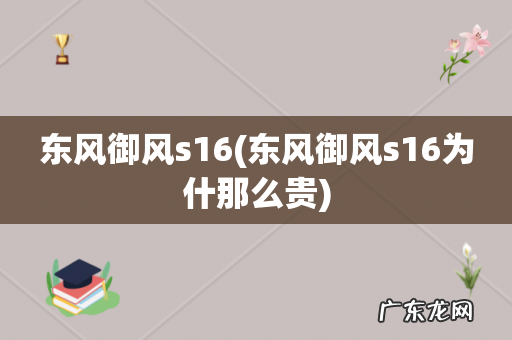 东风御风s16为什那么贵 东风御风s16