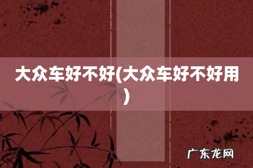 大众车好不好用 大众车好不好