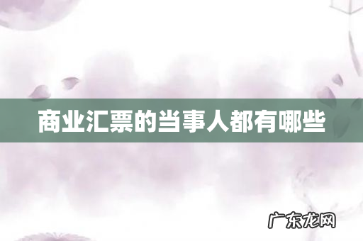 商业汇票的当事人都有哪些