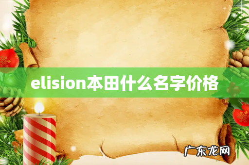 elision本田什么名字价格