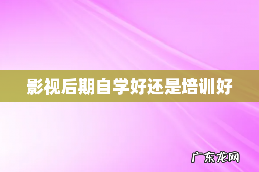 影视后期自学好还是培训好