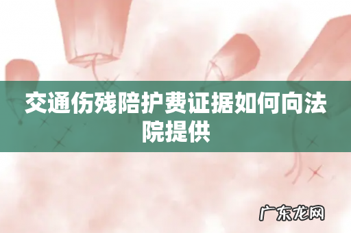 交通伤残陪护费证据如何向法院提供