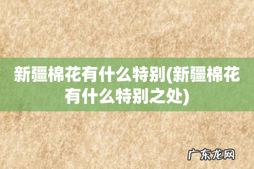 新疆棉花有什么特别之处 新疆棉花有什么特别